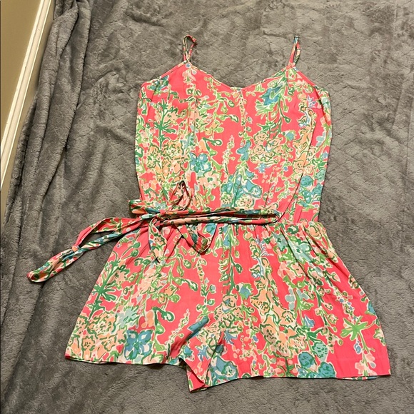 Lilly Pulitzer Pink and Green Floral Romper - Picture 6 of 6